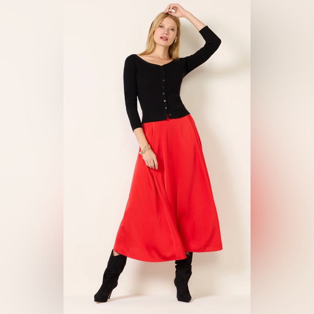 NWT Z Supply Rowyn Red Midi Skirt